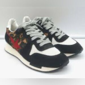 Golden Goose Black and Red Camouflage Sneakers
